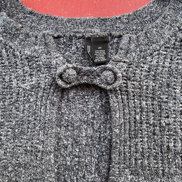 New Directions Woman Open Cardigan Sweater Gray White Tweed Single Button 2X - Picture 2 of 10